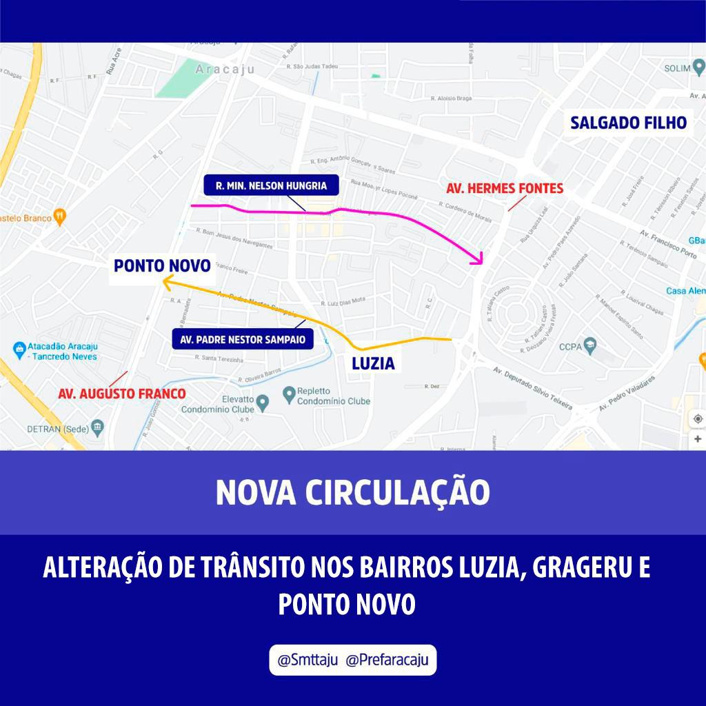 Para melhorar mobilidade, SMTT reorganiza trânsito na Nestor Sampaio e vias do entorno - SMTT Aracaju